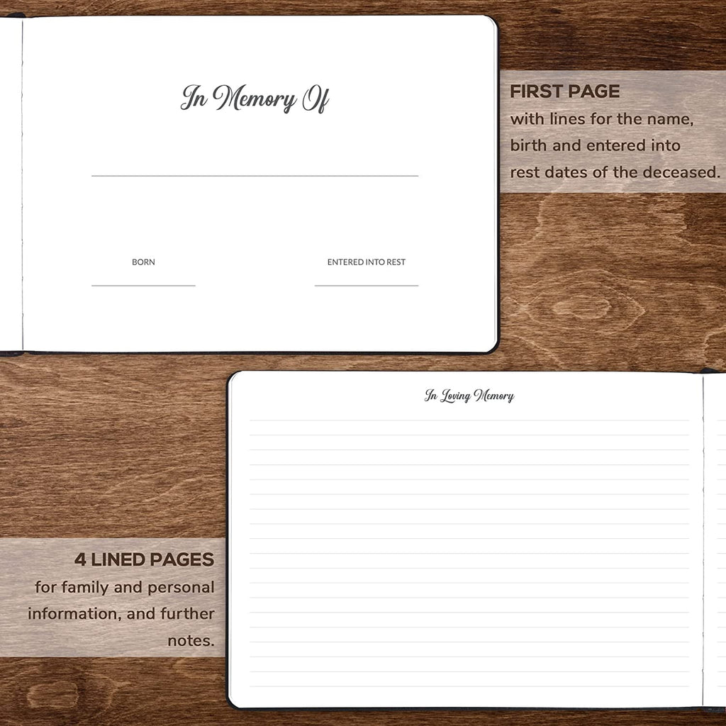Skyline Funeral Guest Book, 10''x7'', Black