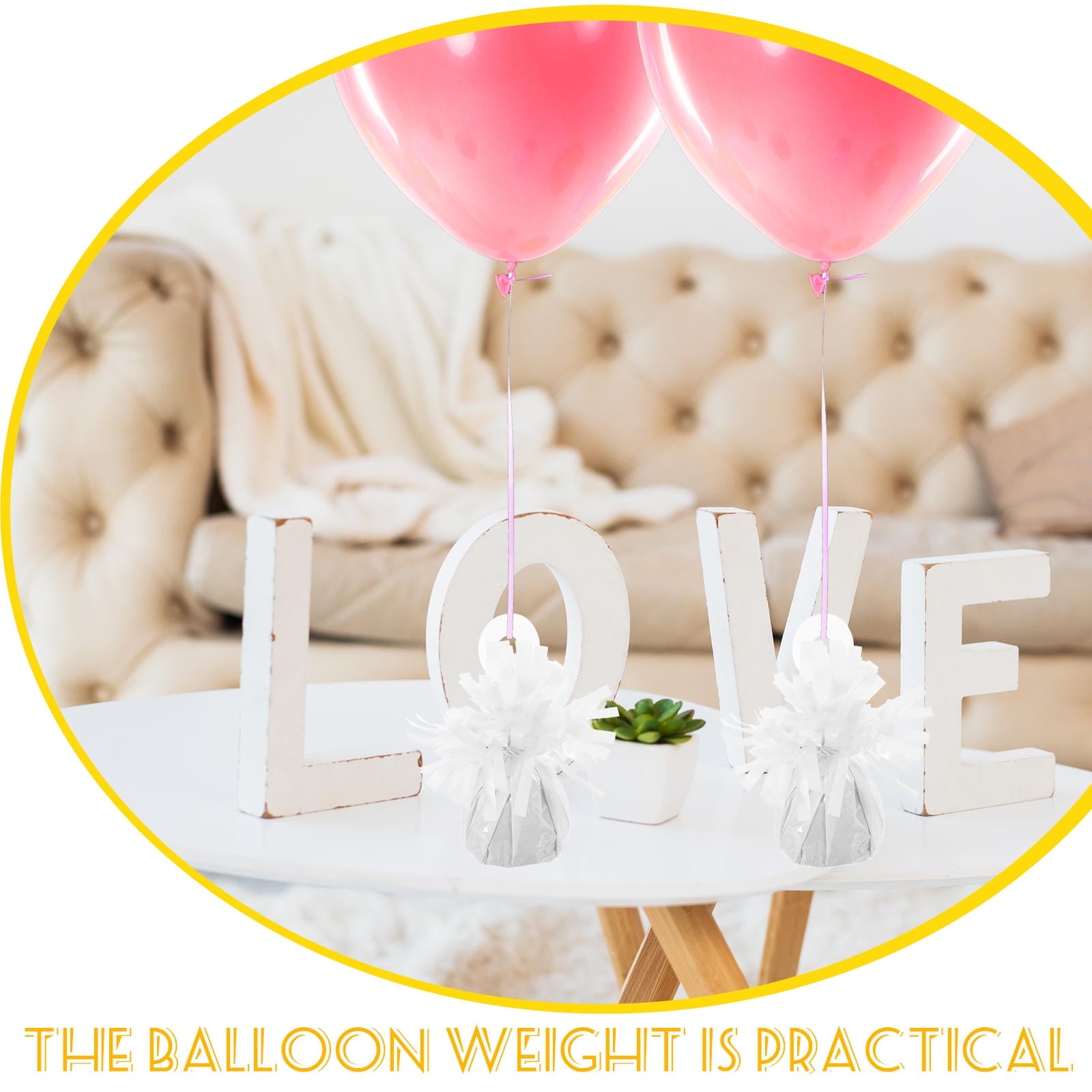 PTOOTP 6Pcs Balloon Weighted Base Decorative Shape White PVC Cement