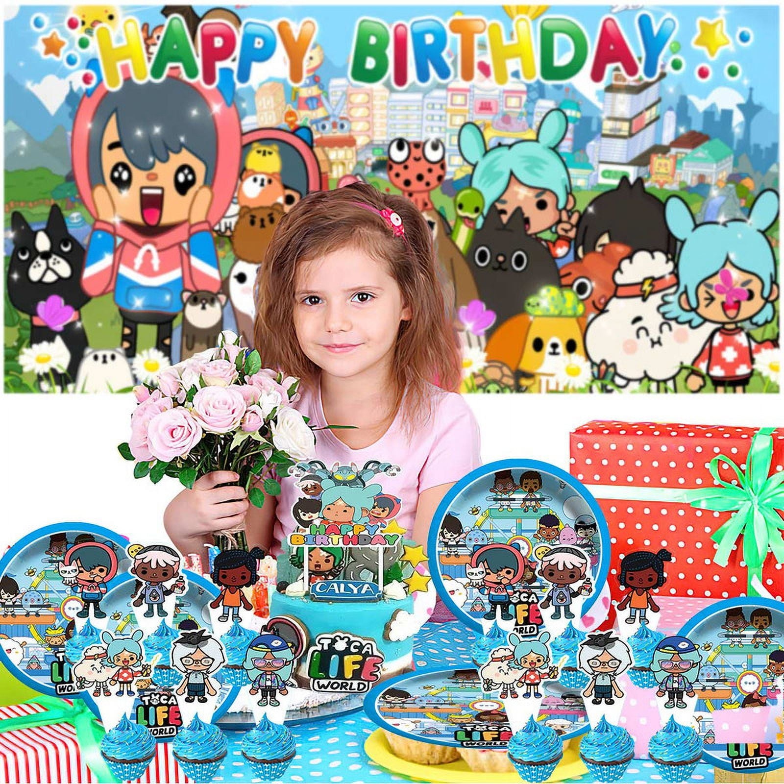 Birthday Party Supplies Balloons Plates Decoration Cake Topper Decor Tableware Banner Backdrop