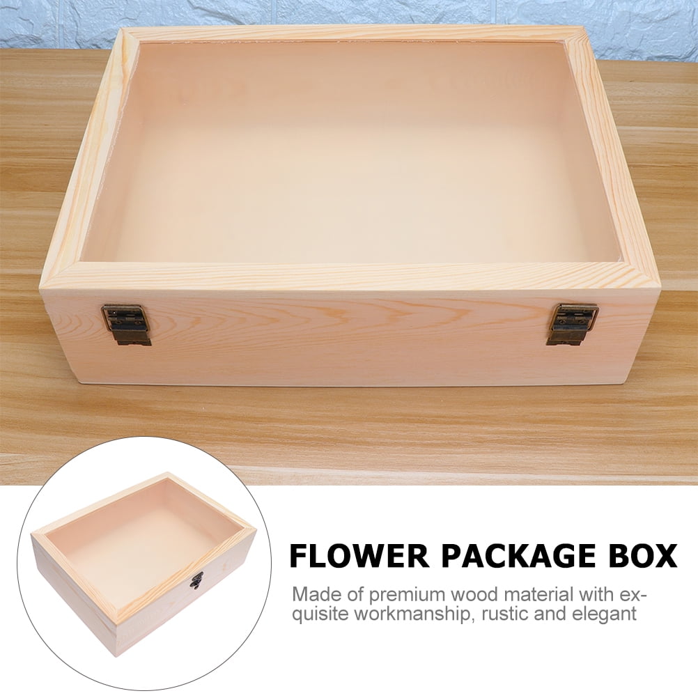 Yellow Synthetic Gift Box with Translucent Window for DIY Flower Craft and Home Office Decor 6066030