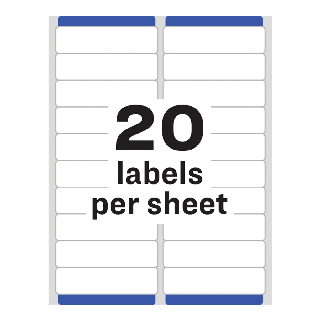 Avery Address Labels, 1" x 4", White, 2,000ct (5161)