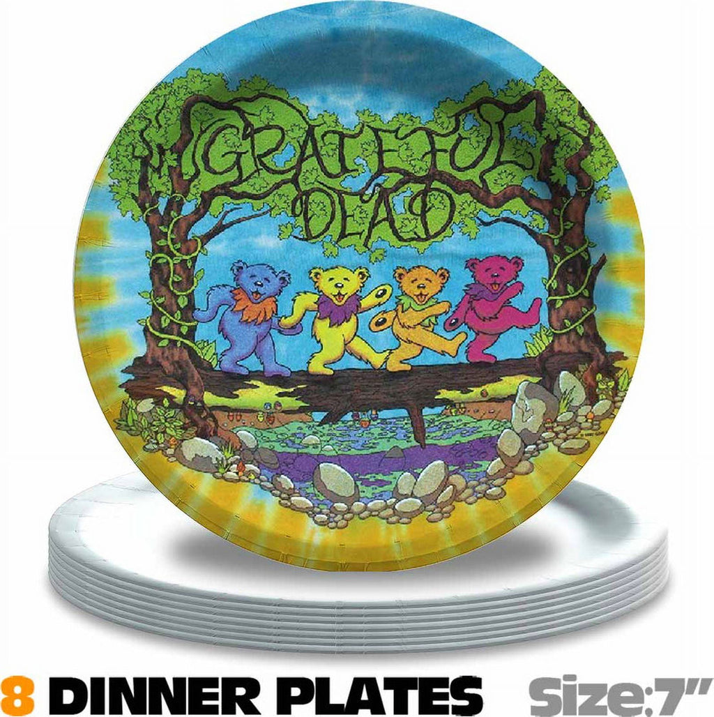 Dancing Bears The Greatful Dead Party Decor Plates Cake Topper Balloons Banner Backdrop Supplies Decorations Tableware