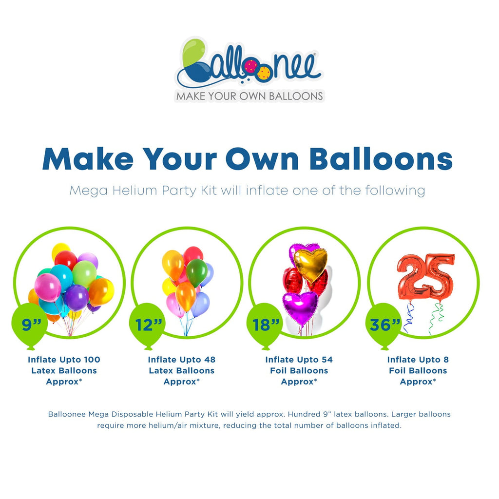 Balloonee Mega Disposable Helium Party Kit