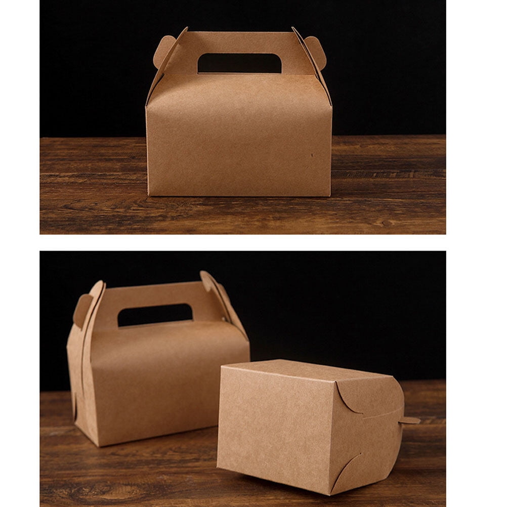 Worgeous 30 Pcs Candy Box Kraft Paper Foldable Candy Packaging Tote Bags Party Favors Sweet Container for Home Shop Gift (Large Size)
