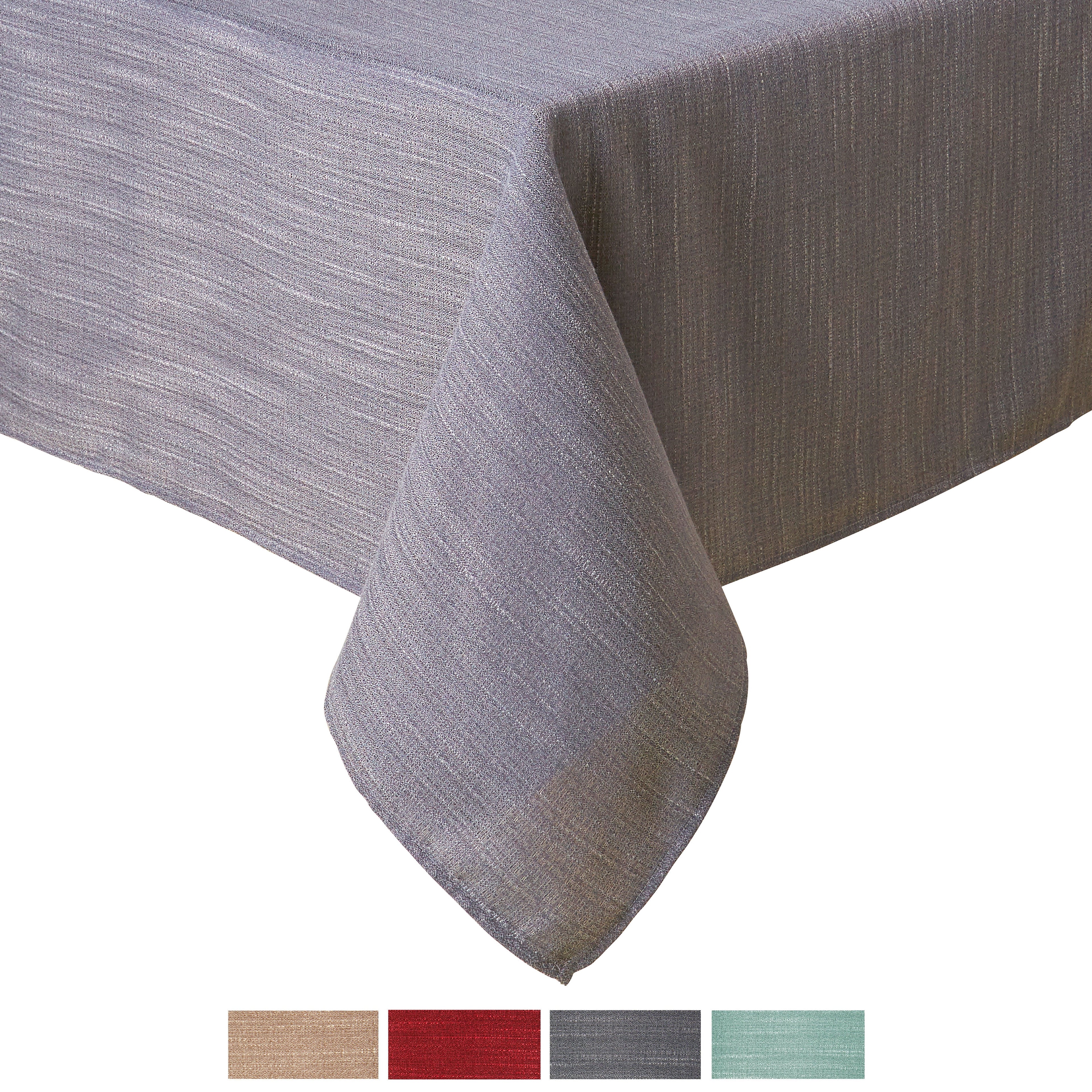 TOWN & COUNTRY LIVING Harper Stain and Water Resistant Tablecloth Single Pack, Grey Flannel, 60"x84"