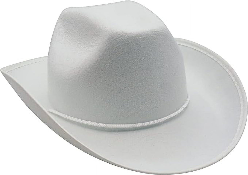 4E’s Novelty White Cowboy Hat for Women & Men - White Cowboy Hat for Women, Ideal Cowboy Hat for Girls & Boys, Costume Hat, Western Party Accessory