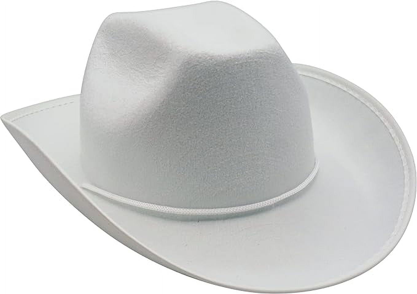4E’s Novelty White Cowboy Hat for Women & Men - White Cowboy Hat for Women, Ideal Cowboy Hat for Girls & Boys, Costume Hat, Western Party Accessory