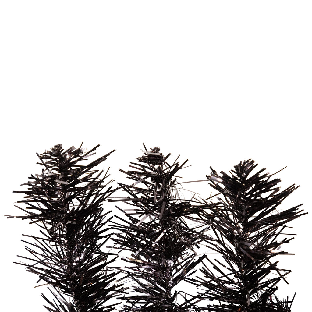 Northlight Pre-Lit Artificial Christmas Tinsel Garland - 9' x 8" - Black - Clear Lights