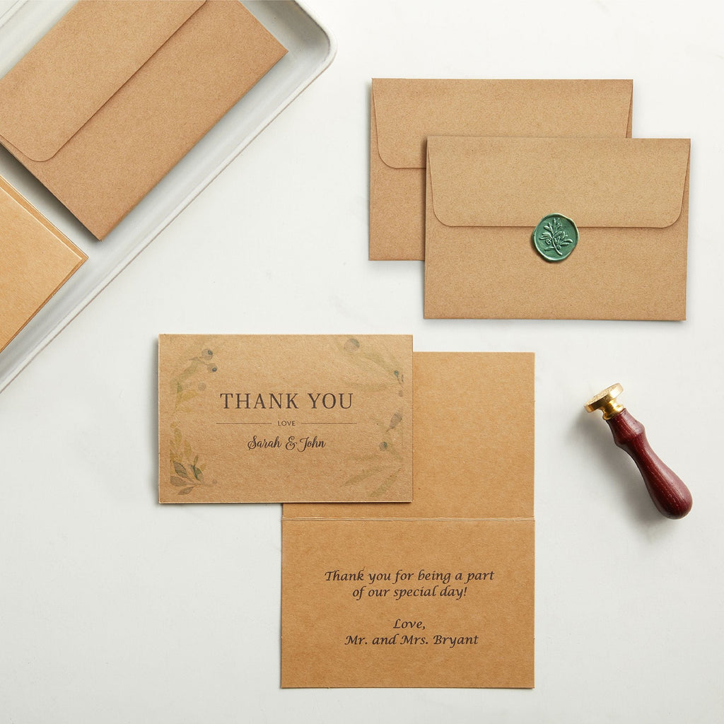 100 Pack Blank Cards and Envelopes 4x6, Bulk Kraft Paper Greeting Cards for DIY Card Making, Wedding, Birthday, All Occasions