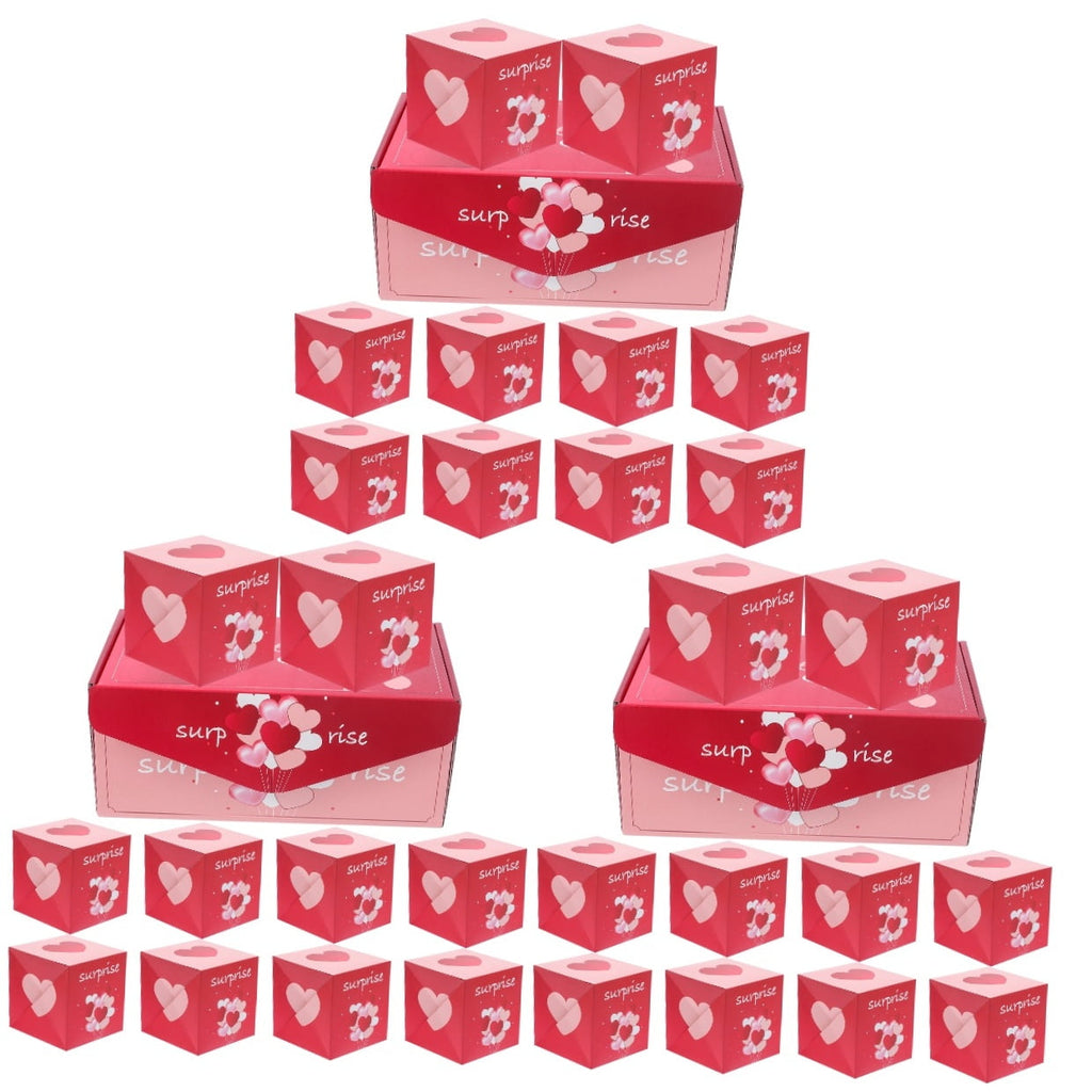 3 Sets  Valentine Day Candy Boxes Gift Wrapping Box Small Gift Box Holiday Bouncing Explosion Gift Box