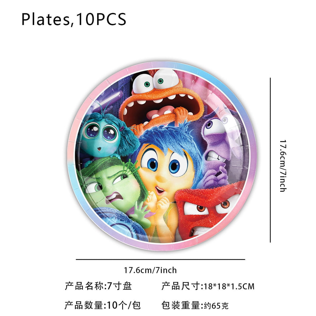Inside-Out 82/92 PCS Party Supplies, Party Tableware, Disposable Paper Plates- Napkins-Forks Dinnerware Set