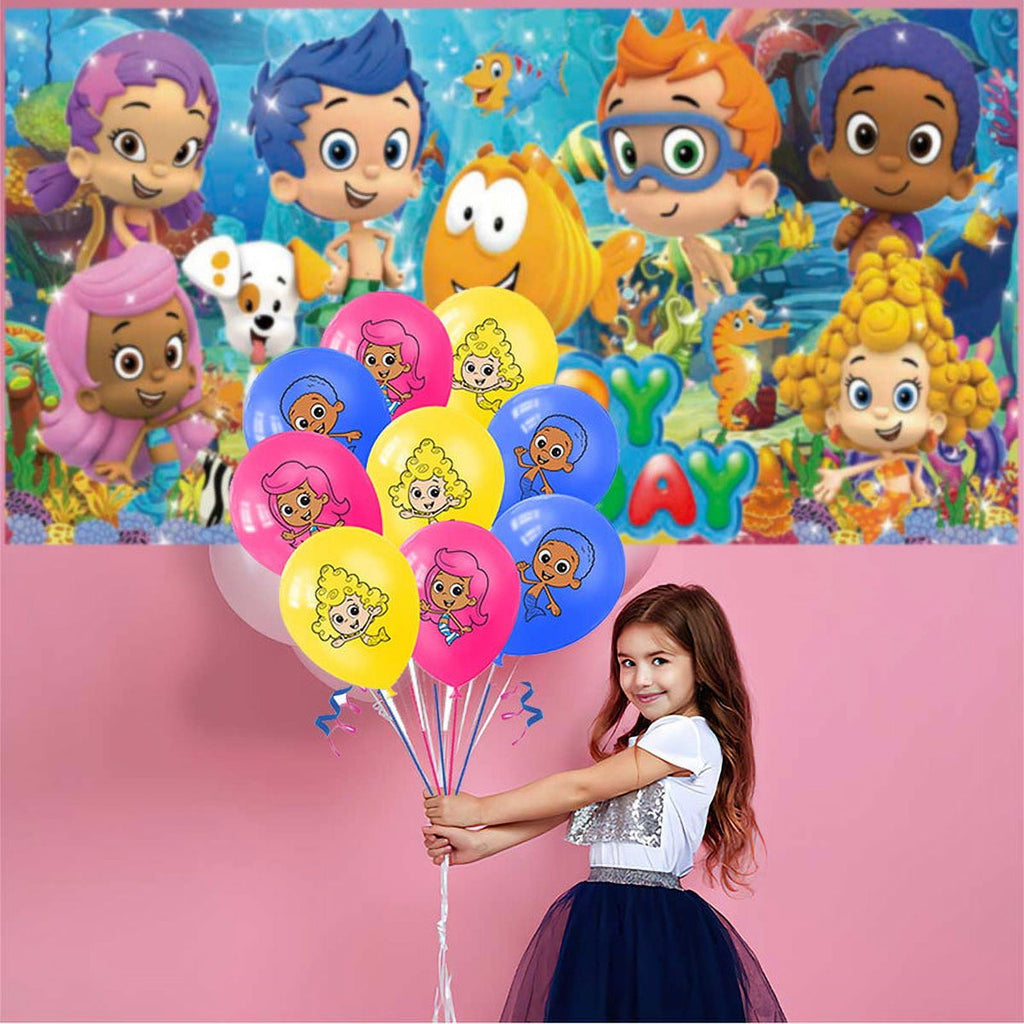 Bubble Guppies Birthday Party Supplies Balloons Plates Decoration Cake Topper Decor Tableware Banner Backdrop