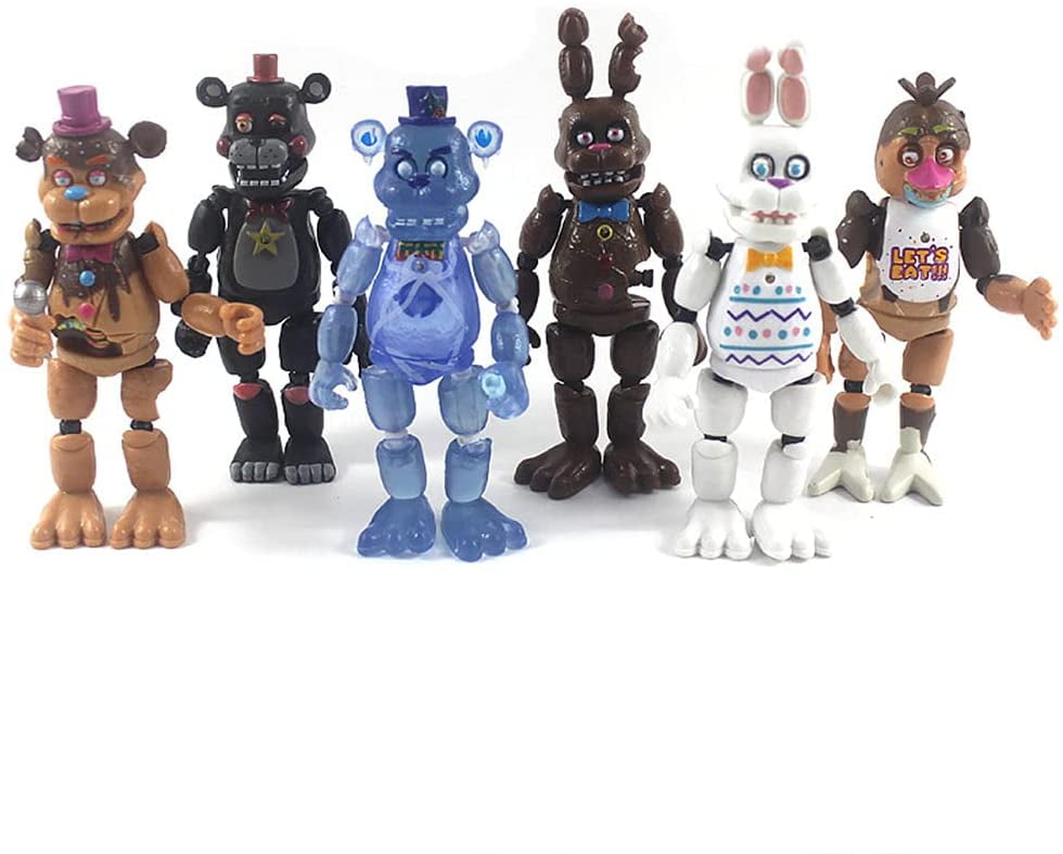 Action Figures, 6 PCS Toy Figures, 5.5 Inches Collectible Toys Set with Ball Joint Connection Light, Cake Toppers for Video Games Fans Boys, Girls, Kids Adults as Gifts