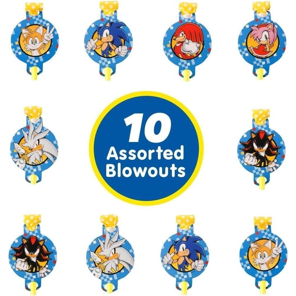 Sonice The Hedgehog Party in a Box Kit 137pcs Plates Balloons Decorations Stickers Poster Blowouts Mighty Mojo