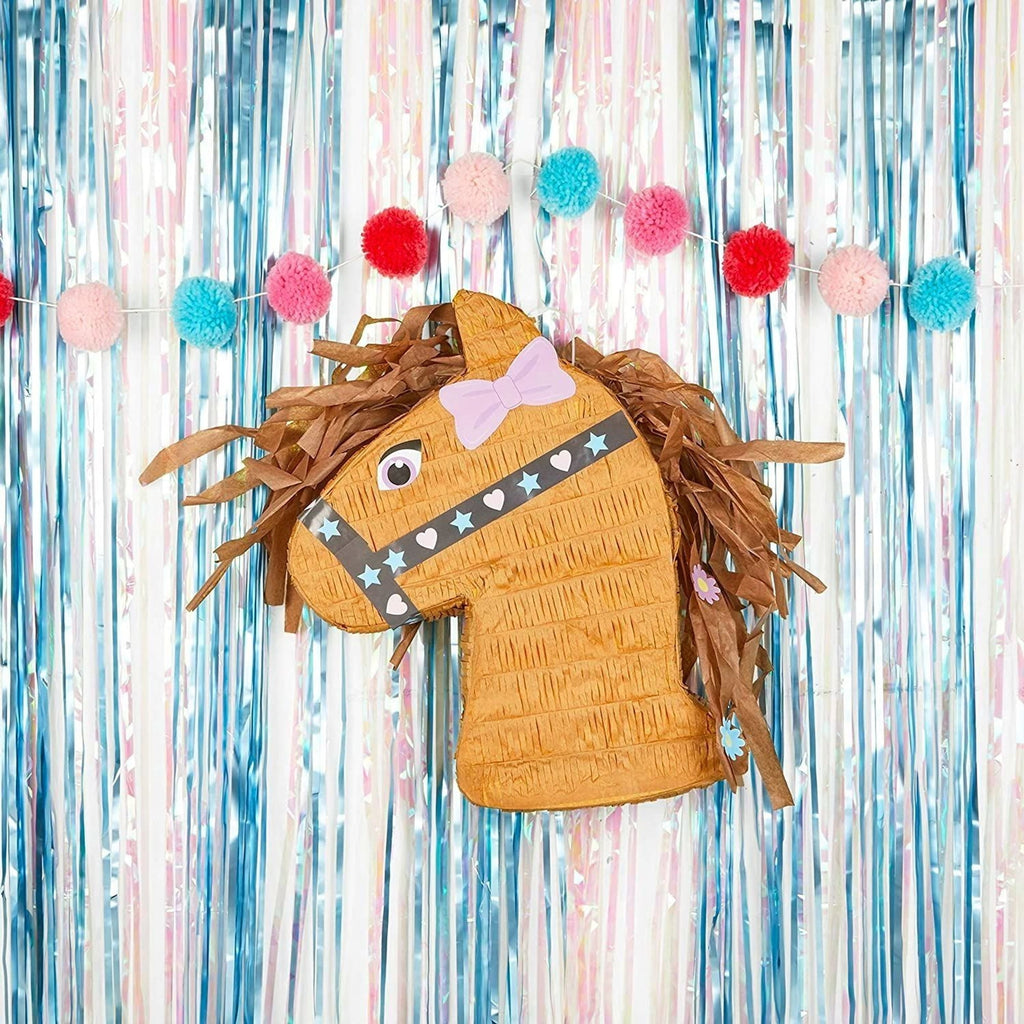 Pony Design Pinata for Horse Themed Cowgirl Birthday Party Supplies, Small (12x16x3 in), For Ages 3+