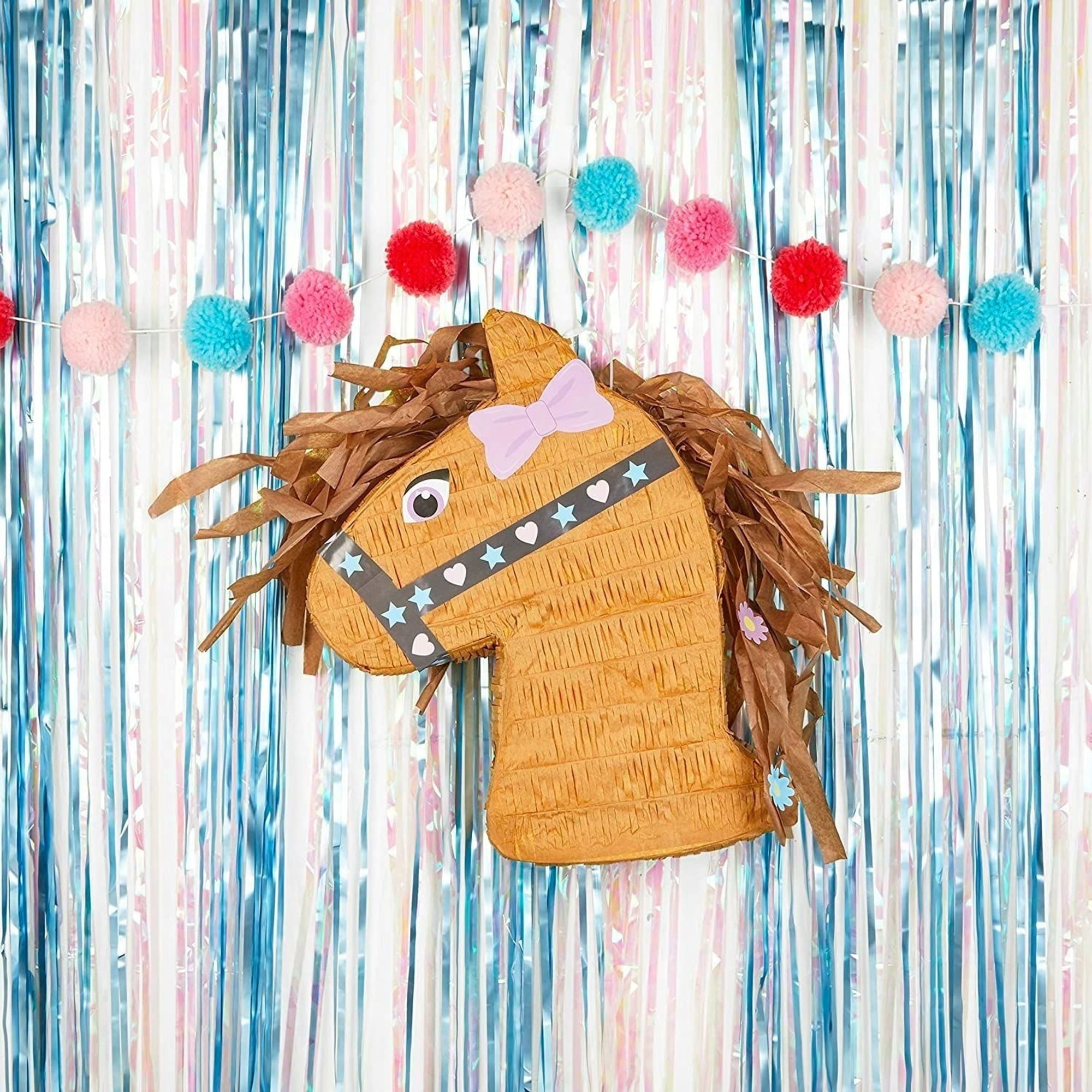 Pony Design Pinata for Horse Themed Cowgirl Birthday Party Supplies, Small (12x16x3 in), For Ages 3+