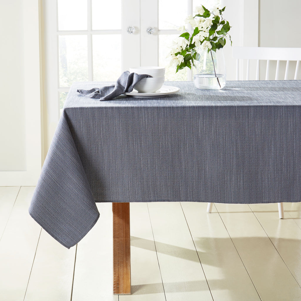 TOWN & COUNTRY LIVING Harper Stain and Water Resistant Tablecloth Single Pack, Grey Flannel, 60"x84"