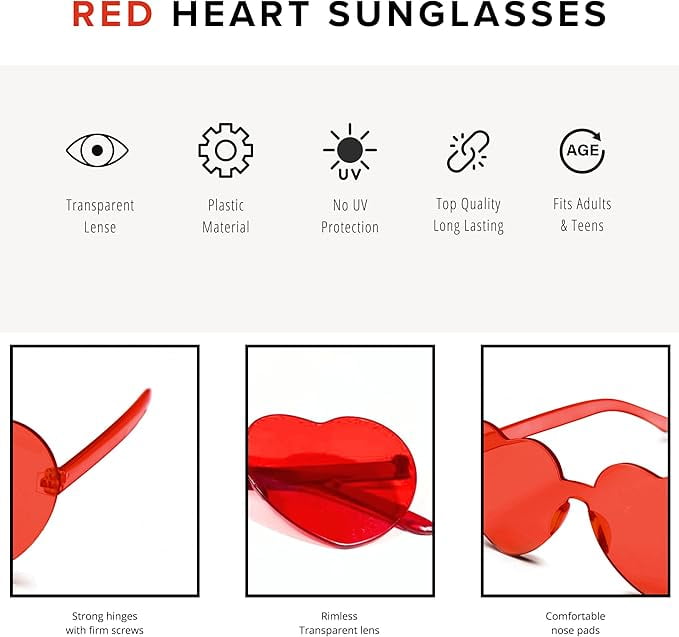 4E's Novelty Red Sparkly Cowboy Hat with Glasses, Cowgirl Party Accessory for Women & Kids