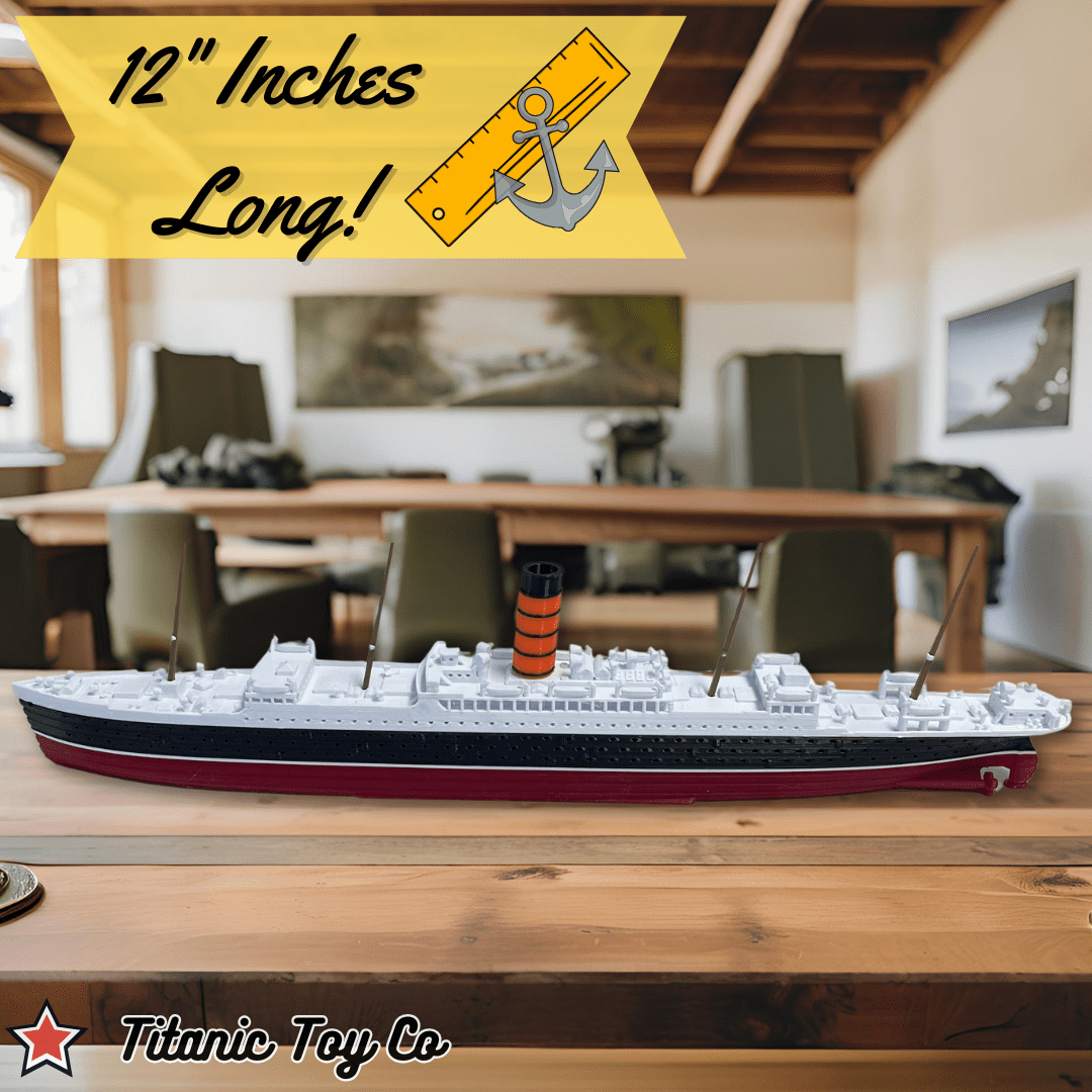 RMS Carpathia Model Ship 1 Ft Long By TitanicToyCo - Assembled Titanic Toys For Kids, Historically Accurate Titanic Toy, Titanic Ship, Titanic Cake Topper, Titanic Figurine, Titanic Boat