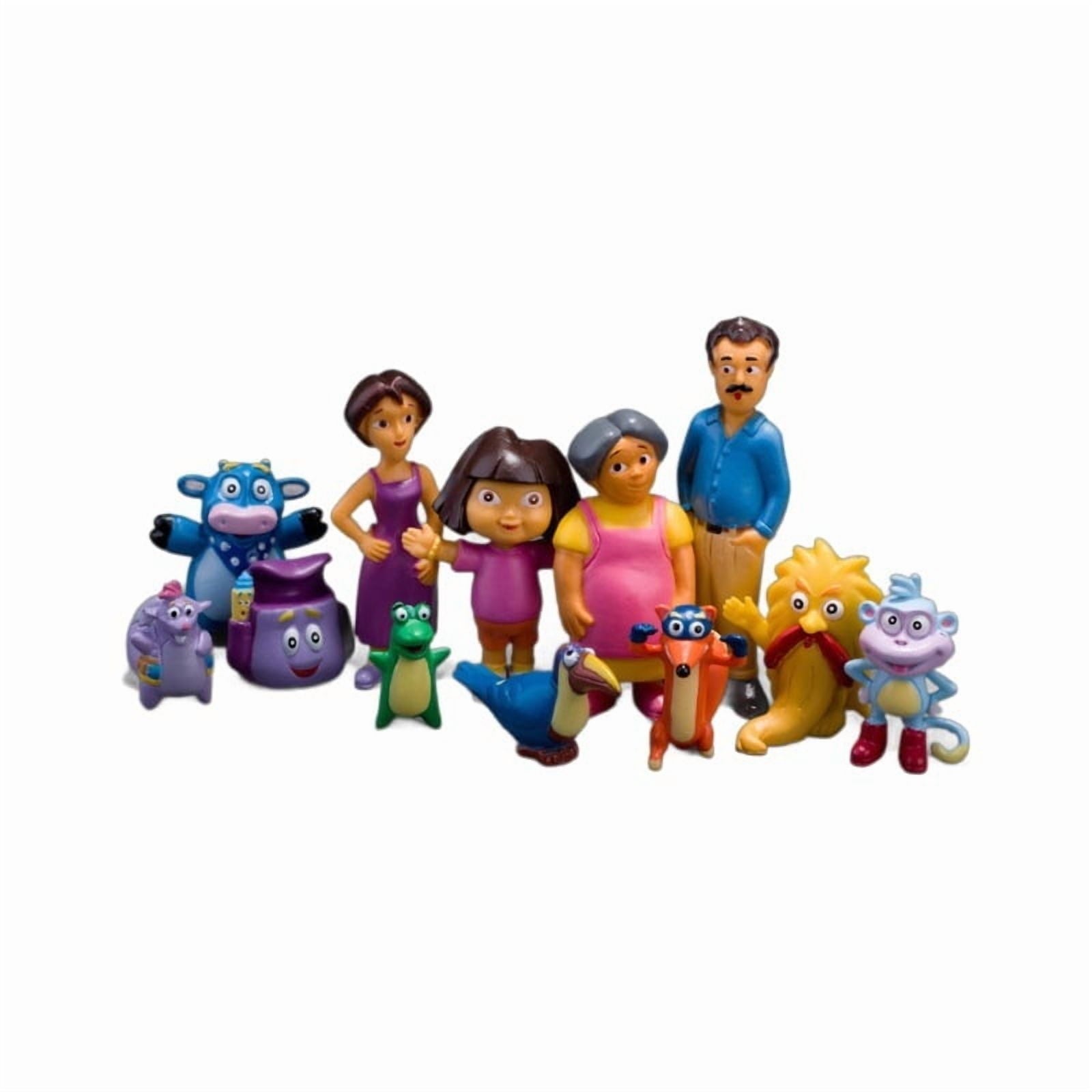 12 Pcs Cartoon Character ,Red House and Dog Set 2 Inch Mini Action Figures Set Cake Topper Table Decoration Cute Gift for Kids and FansG15