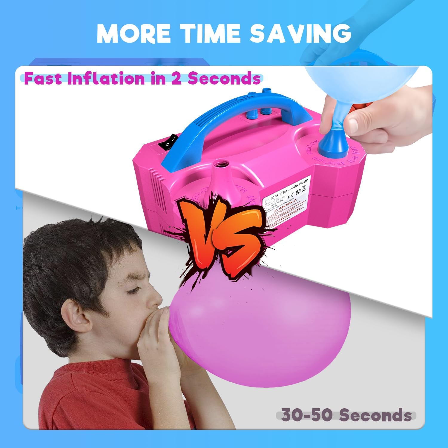 Balloon Pump, Balloon Pump Electric, Electric Balloon Pump at Home, Portable Air Blower with Dual Nozzle Balloon Air Pump for Decoration, Party and Save Time