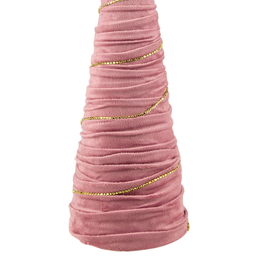 Northlight Twisted Cone Tree with Shiny Garland Christmas Decoration - 15.25" - Pink