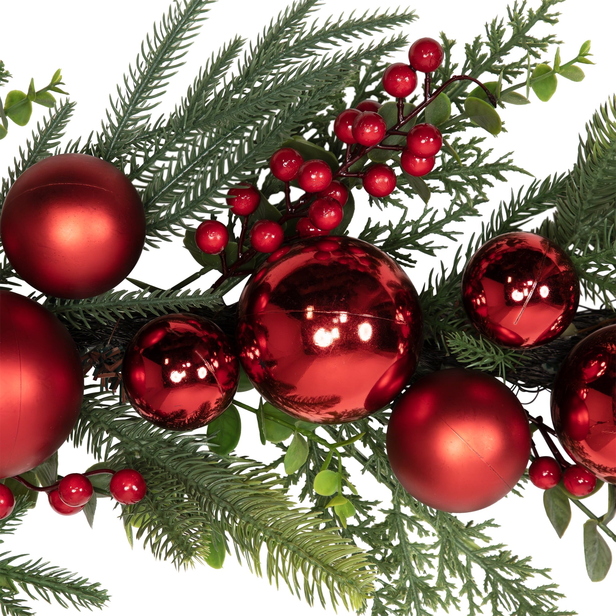 Northlight Mixed Foliage with Jingle Bells and Ornaments Artificial Christmas Garland - 6' x 8" -