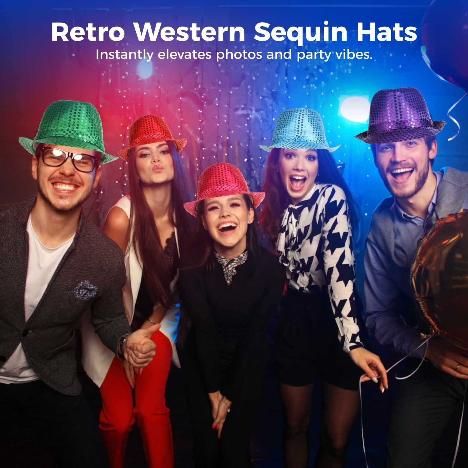 12 Pcs Sequin Hats, Western Glitter Hats, Retro Bling Disco Hats, Unisex Dance Hats for Adults and Little Ones, Shiny Fedora Party Caps for Magic Shows, Parties, Celebrations