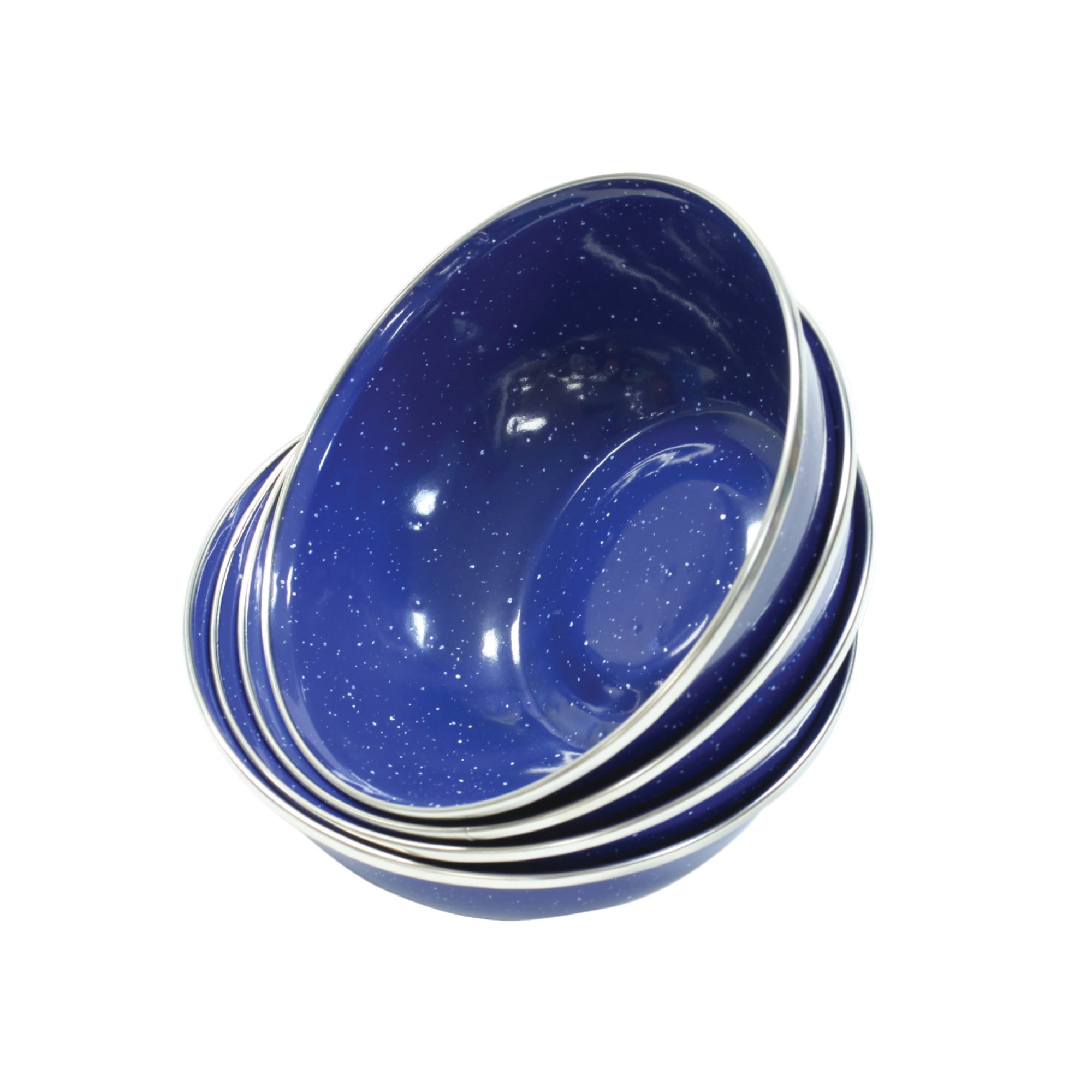 Stansport Deluxe 24-Piece Enamel Tableware Set - Blue