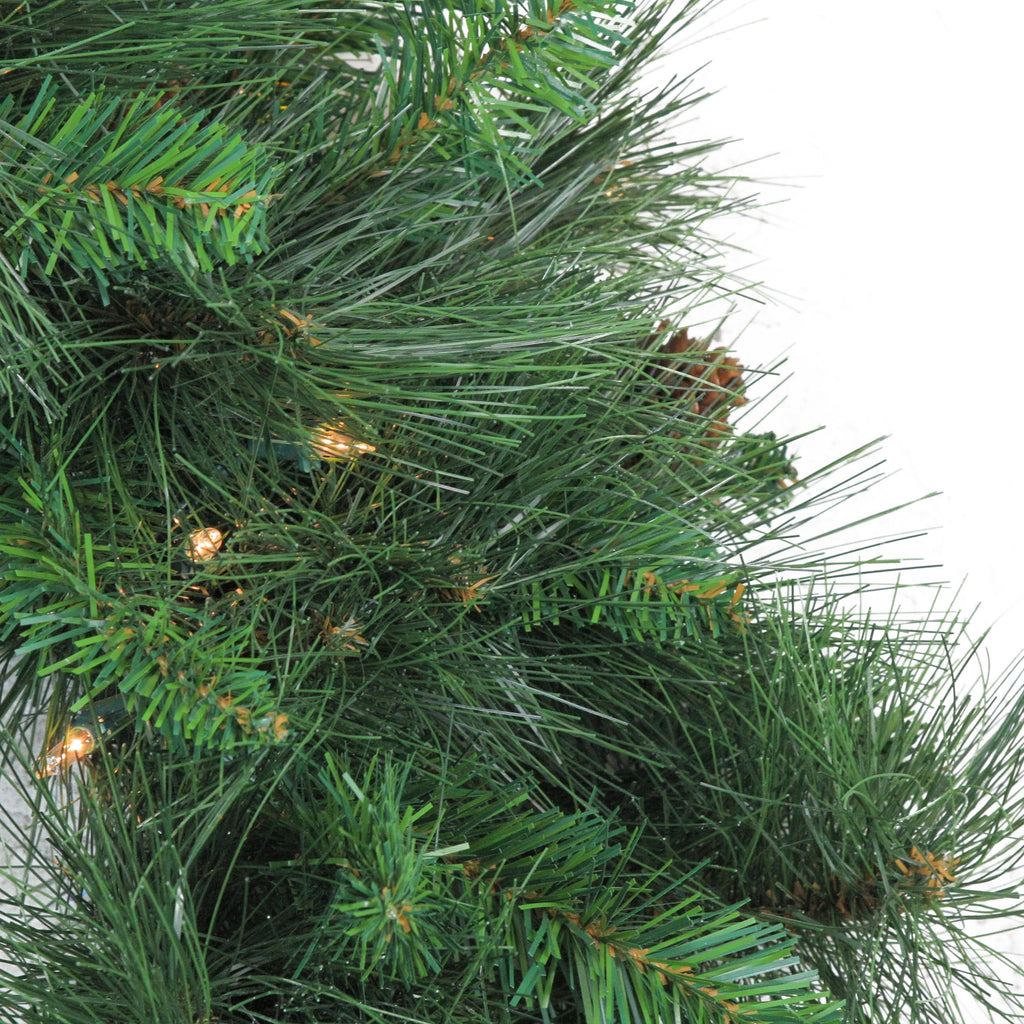 9' x 12" Pre-Lit White Valley Pine Artificial Christmas Garland - Clear Lights