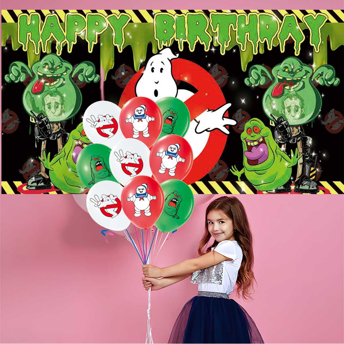 Ghostbusters Balloons Supplies Party Decor Plates Decorations Banner Cake Topper Tableware Banner Backdrop