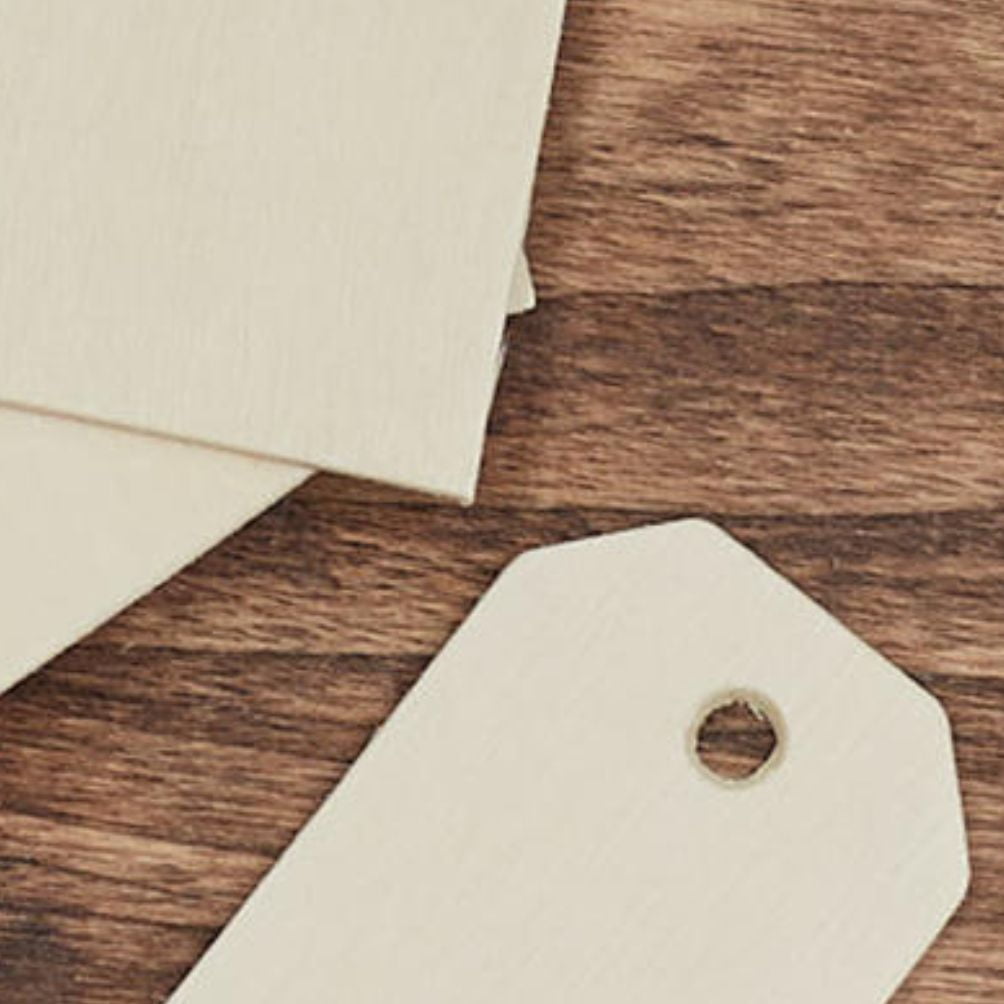64pc Wood Christmas Gift Tags - for DIY Wooden Present Decorating - Factory Direct Craft