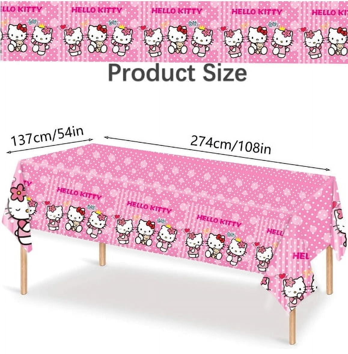 Kitty Birthday Party Supplies, Party Decorations Set Include Banner, Balloons, Hanging Swirls, Cake Cupcake Toppers, Tablecloth for Girls Kitty Theme Party