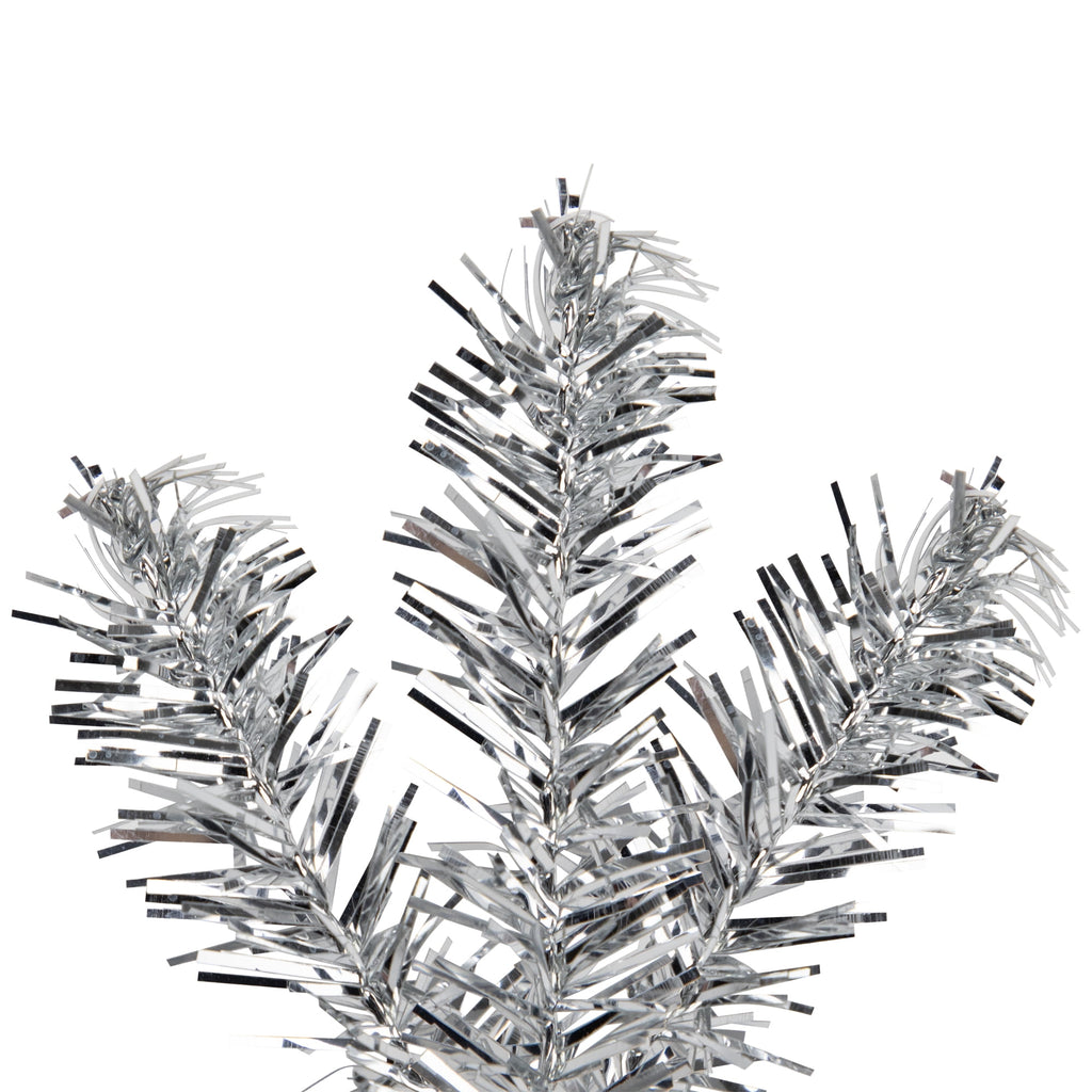 Northlight Prelit Clear Incandescent Corded Tinsel Artificial Christmas Garland, 4" (Silver)