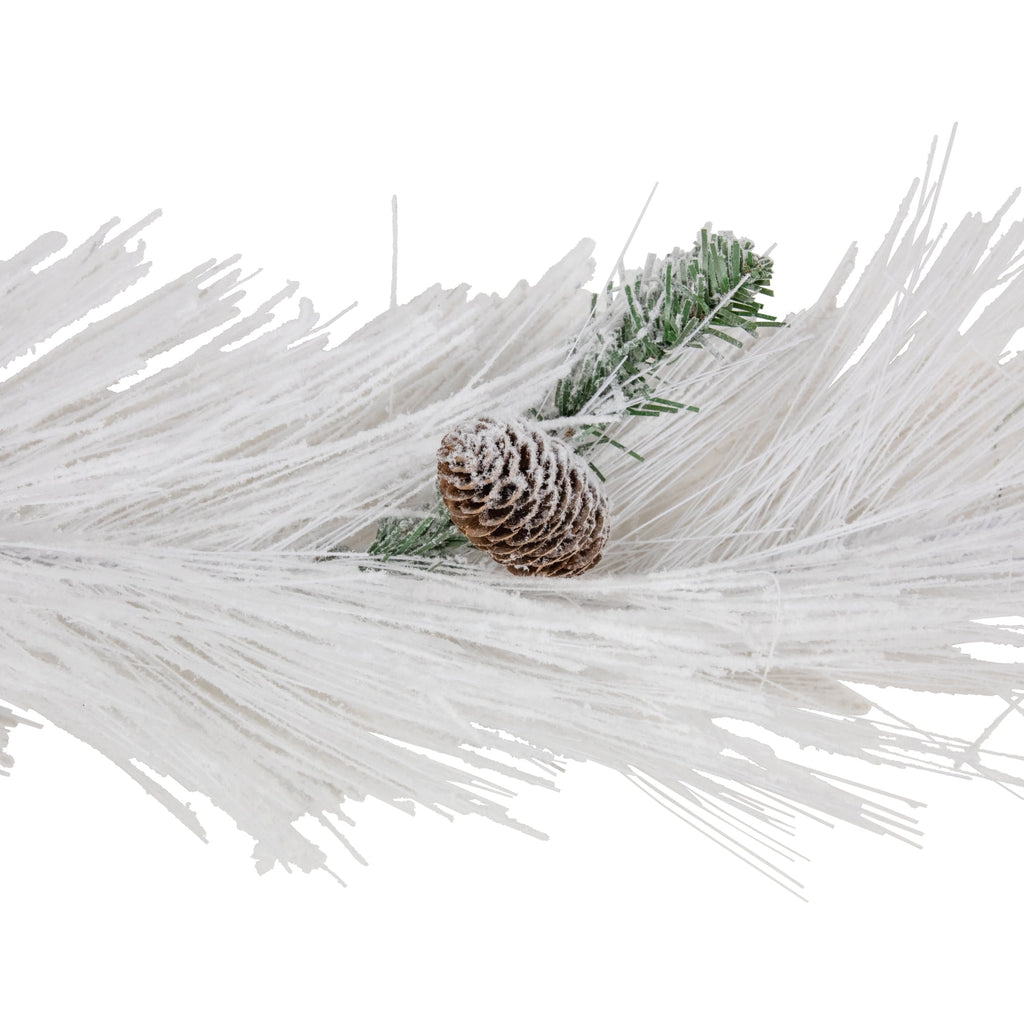 Northlight 6' x 10" White Flocked Artificial Christmas Garland with Pine Cones, Unlit