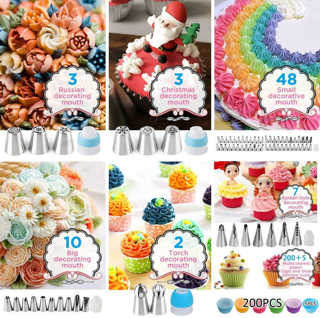 Cake Decorating Kit,635 Pcs Decorating Supplies With 3 Springform Pan Sets Icing Nozzles Rotating Turntable Cake Topper Piping Bags Carrier Holder,Cake Baking Set Tools
