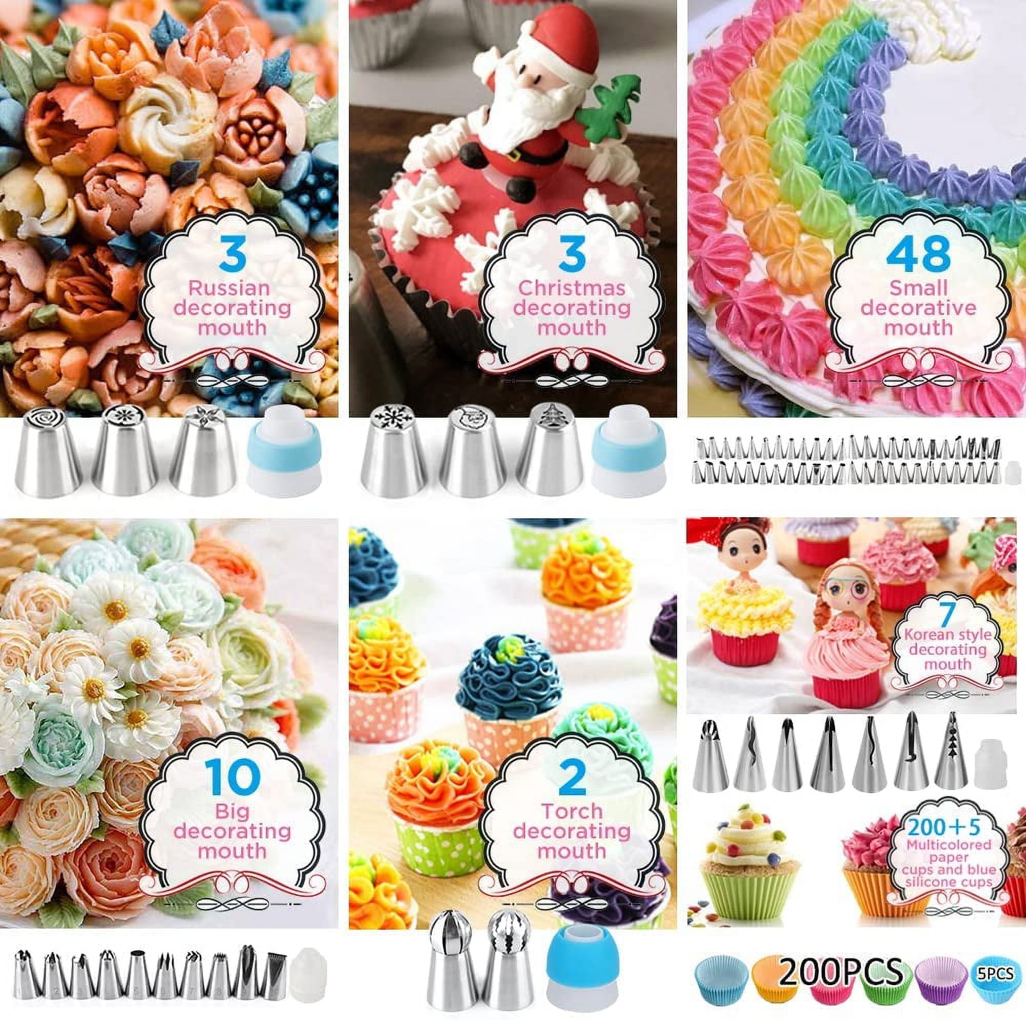 Cake Decorating Kit,635 Pcs Decorating Supplies With 3 Springform Pan Sets Icing Nozzles Rotating Turntable Cake Topper Piping Bags Carrier Holder,Cake Baking Set Tools