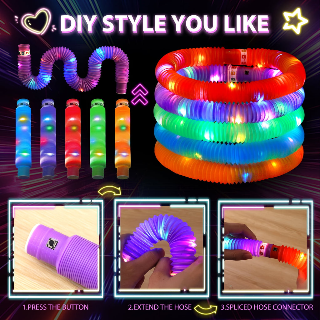 Ayieyill 145pcs Glow in The Dark Party Supplies for Kids Adults, Neon Light Up Halloween Party Favors with Glow Sticks