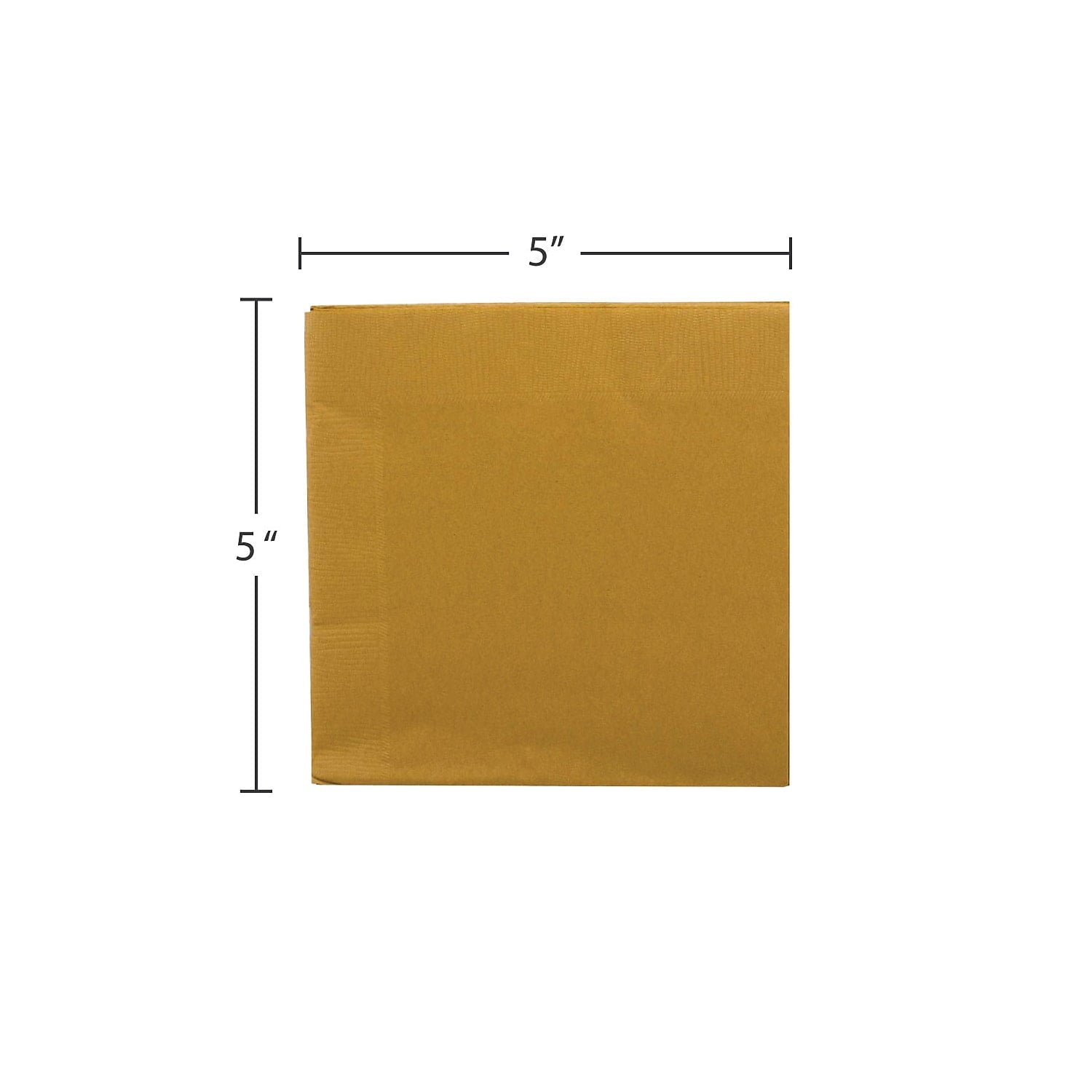 JAM Paper Bulk Small Beverage Napkins, 5x5, Gold, 480/Box