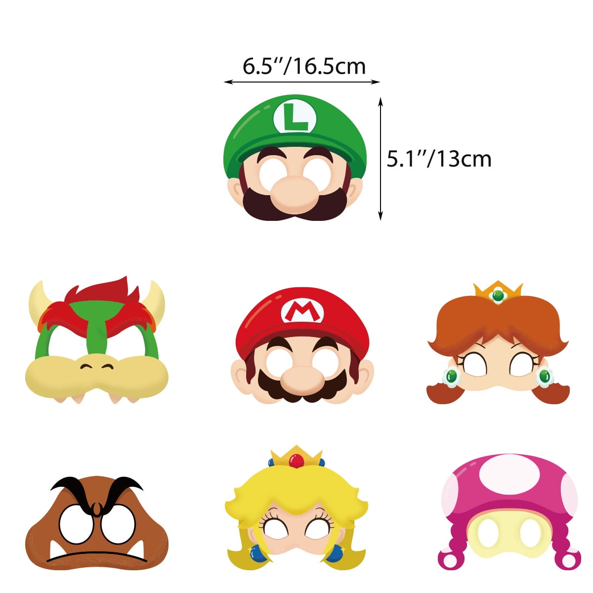 12Pcs Super Mario Bros Themed Glasses, Party Supplies Photo Booth Prop Cartoon Character Cosplay Birthday Gift for Kids.