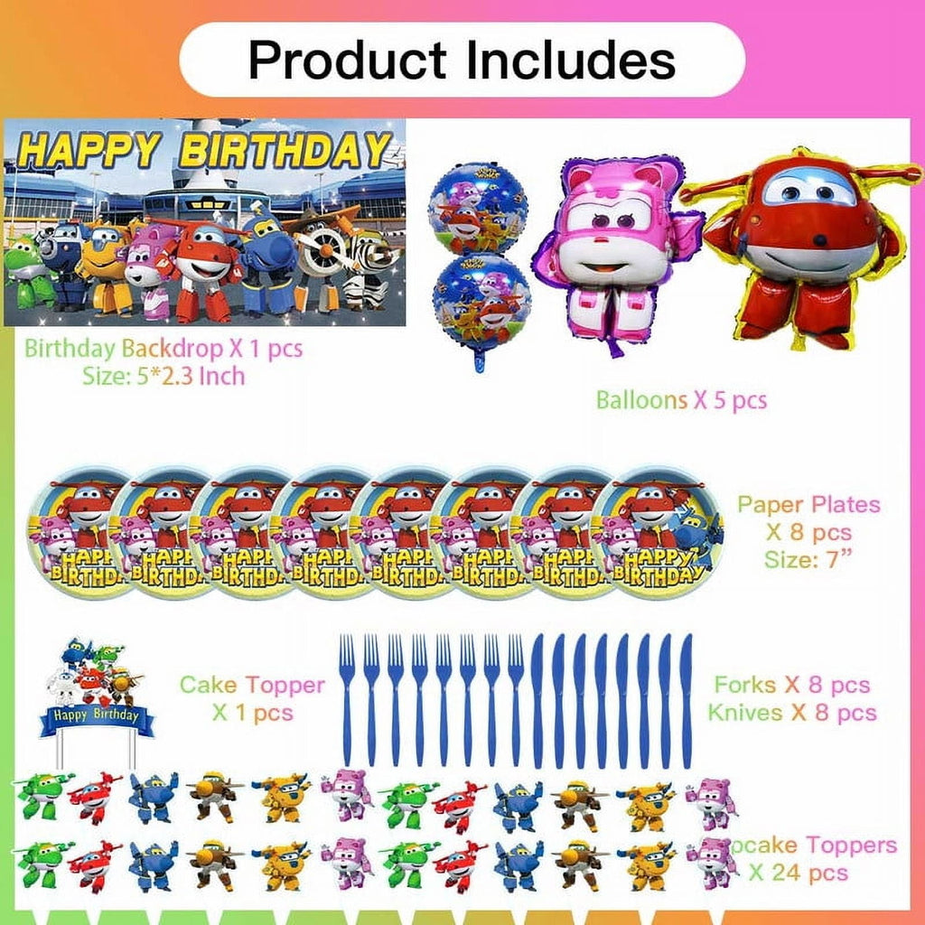 Super Wing Party Supplies Plates Decorations Birthday Cake Topper Banner Decor Backdrop Balloons