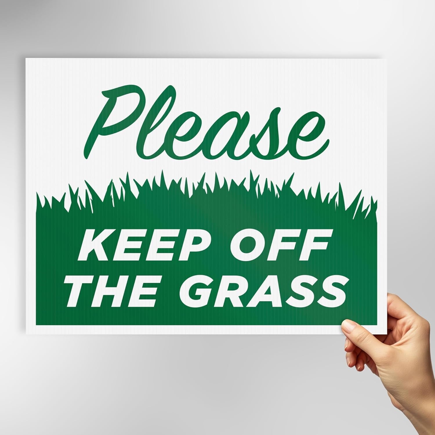 Keep Off Grass Yard Signs with H-Frame Stakes, 17" x 13" Corrugated Plastic Keep Off Grass Signs for Yard (Pack of 4)