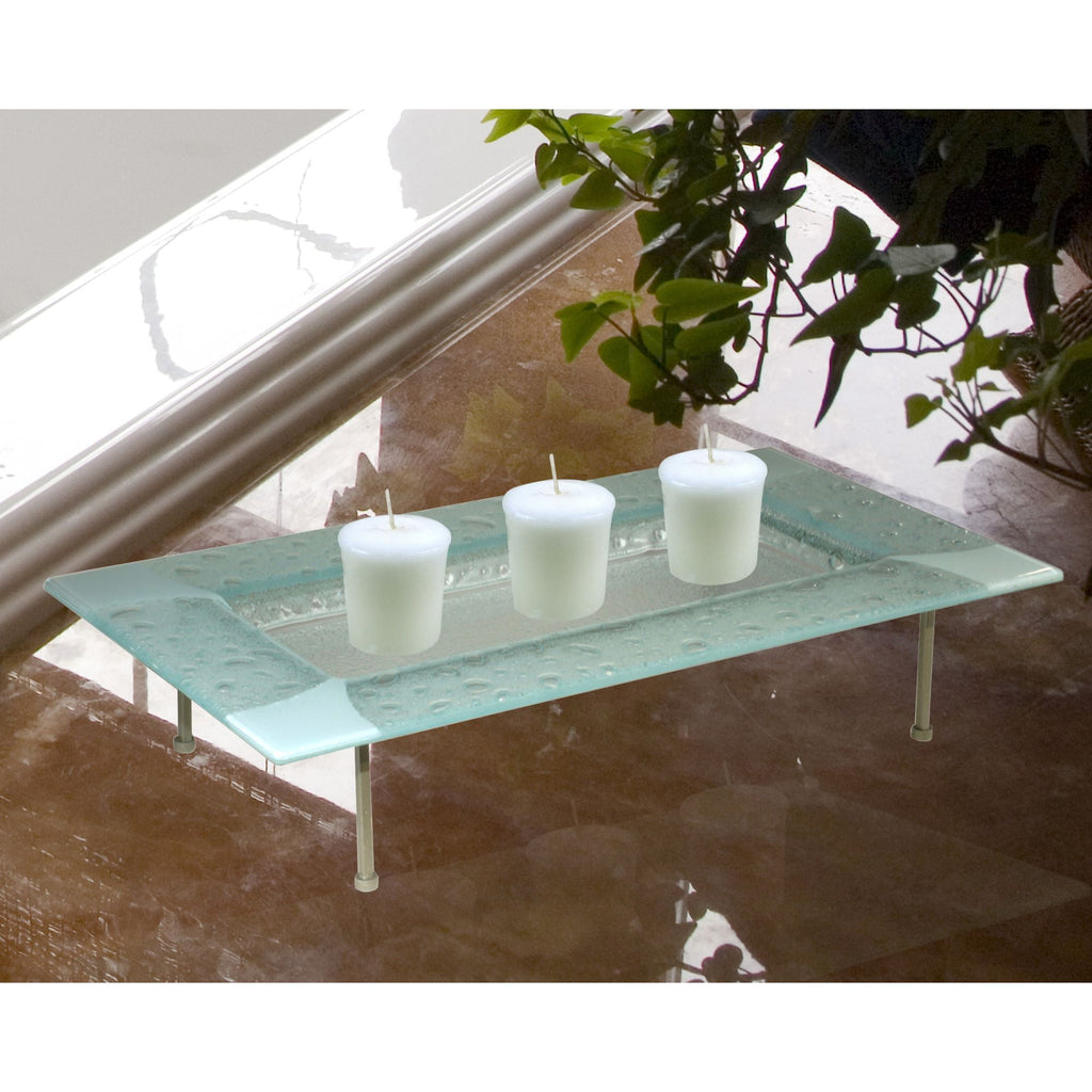 Dale Tiffany 9" x 5" Contemporary Glass Votive Candle Holders, Blue
