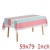 Unique Bargains Lace Rectangle Decor Macrame Polyester Kitchen Party Tablecloth Yellow Blue 59x79 Inch