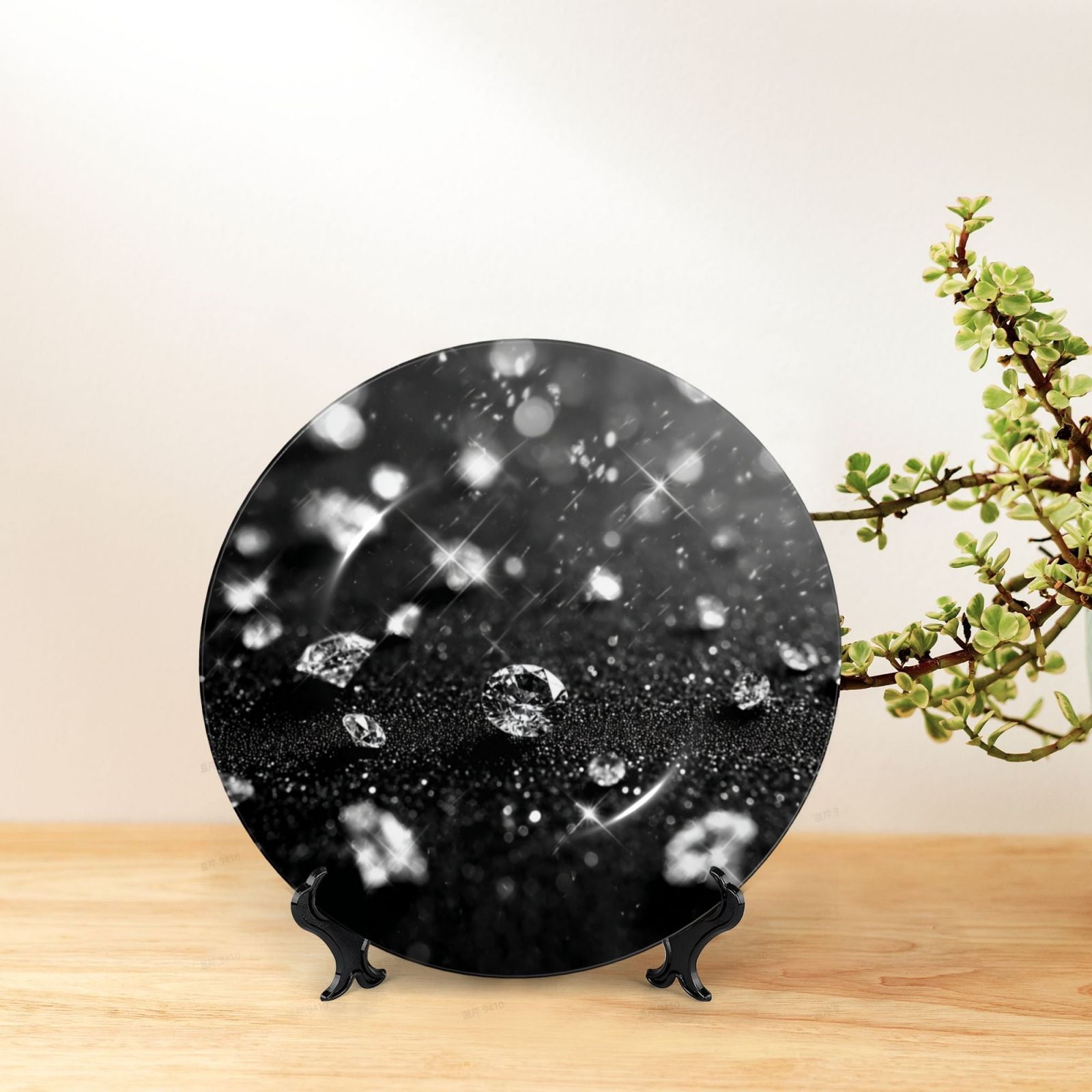 Decorative Plates – Bone China Wall & Table Decor - Glitter - 8in