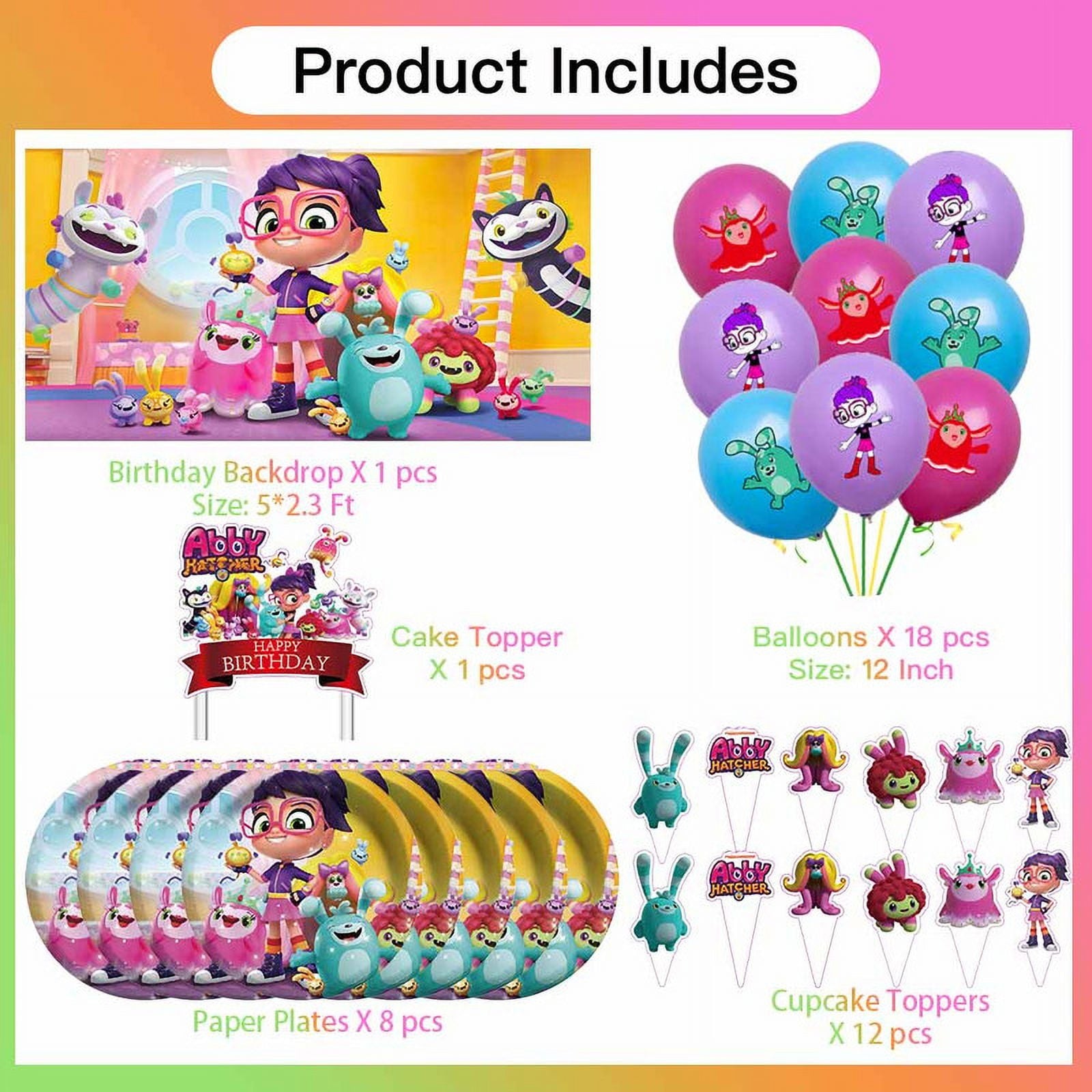 Abby Hatcher Party Supplies Plates Decorations Birthday Cake Topper Banner Decor Backdrop Balloons