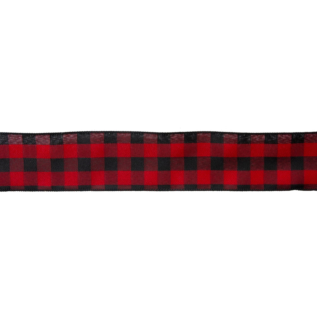 Northlight 48" x 10" Burlap and Buffalo Plaid 16 Loop Christmas Bow Decoration