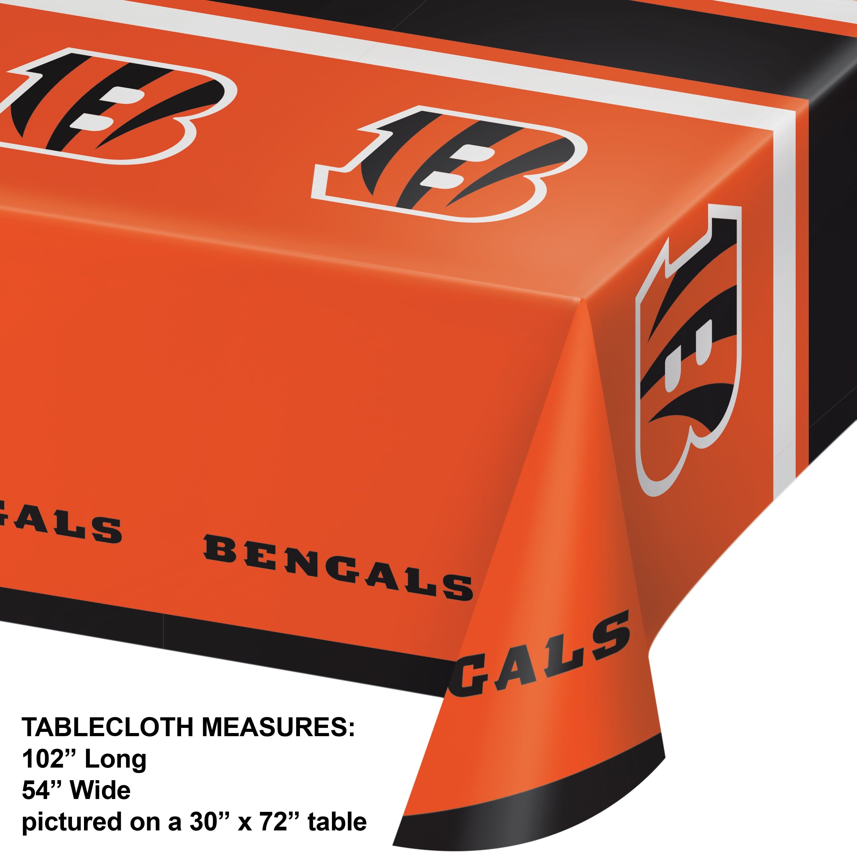 Cincinnati Bengals Plastic Tablecloths, 3 Count