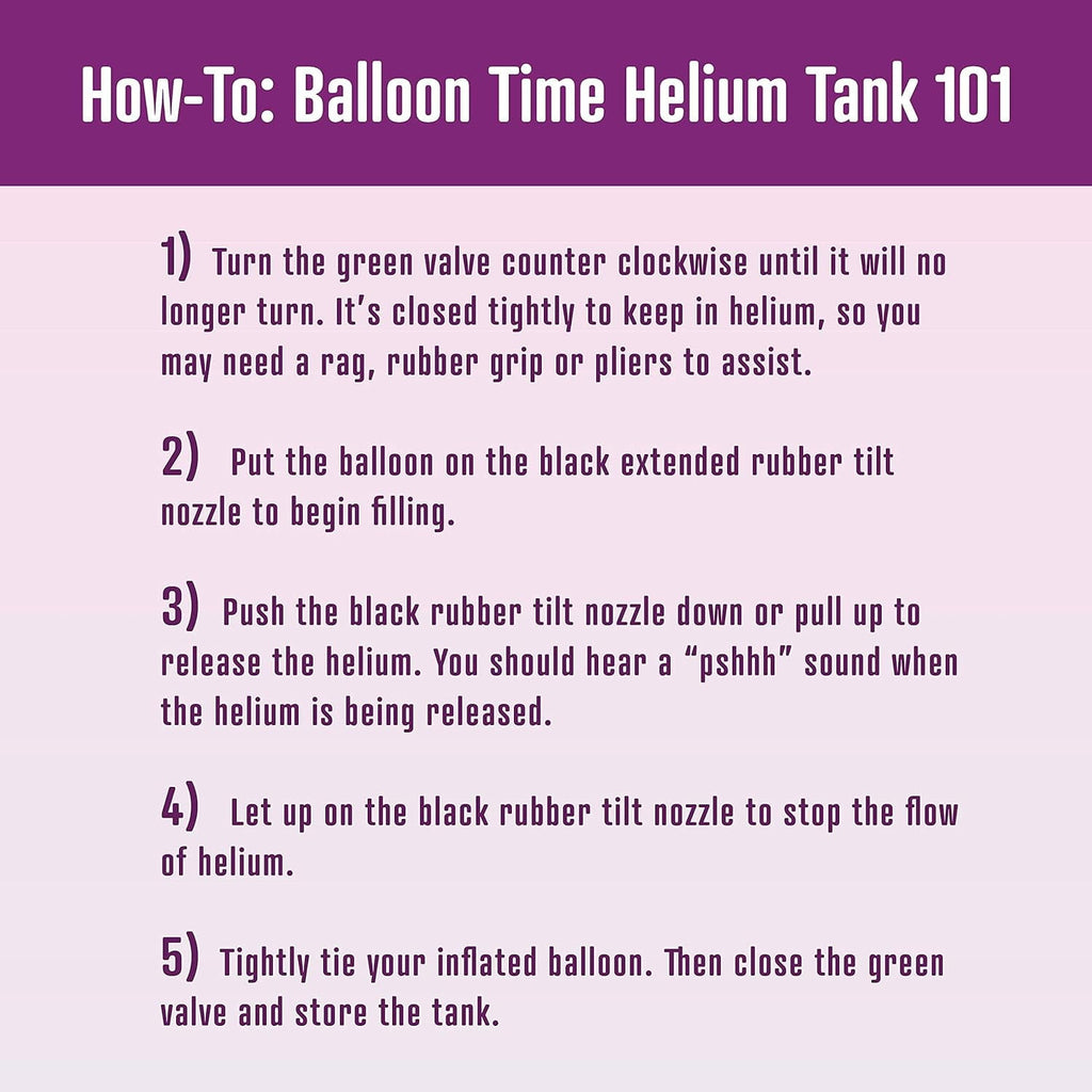 Balloon Time Disposable Helium Tank with Drawstring Backpack, 50 Balloons and Ribbon