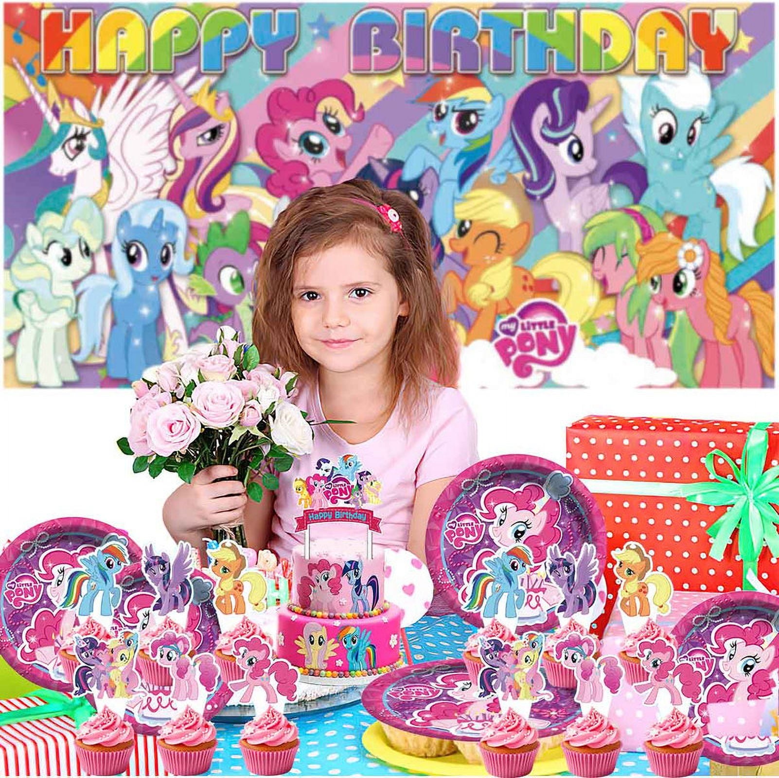 My little pony Birthday Party Supplies Balloons Paper Plates Decoration Cake Topper Decor Tableware Banner Backdrop